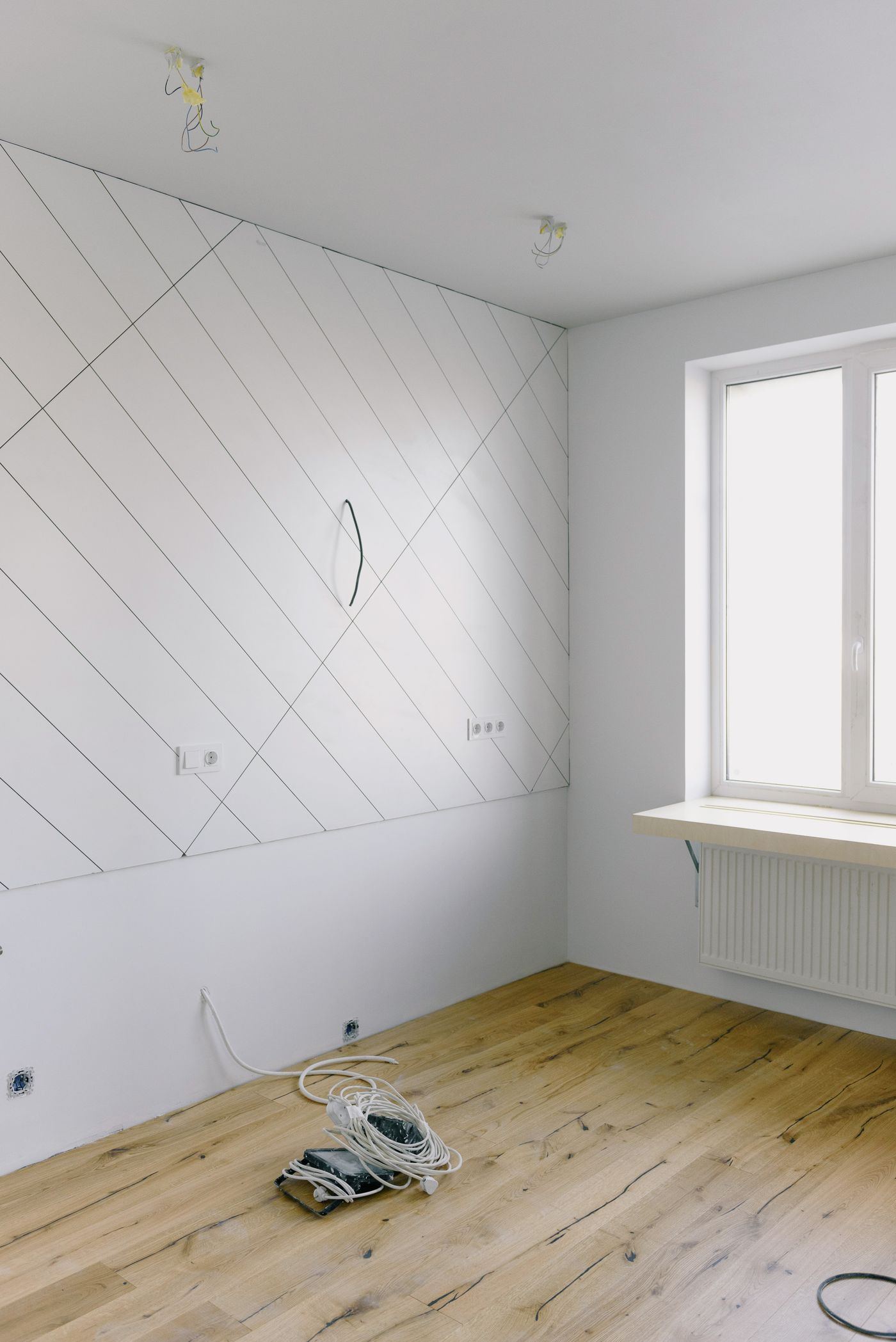 Fine construction dust being removed from window sills and new flooring