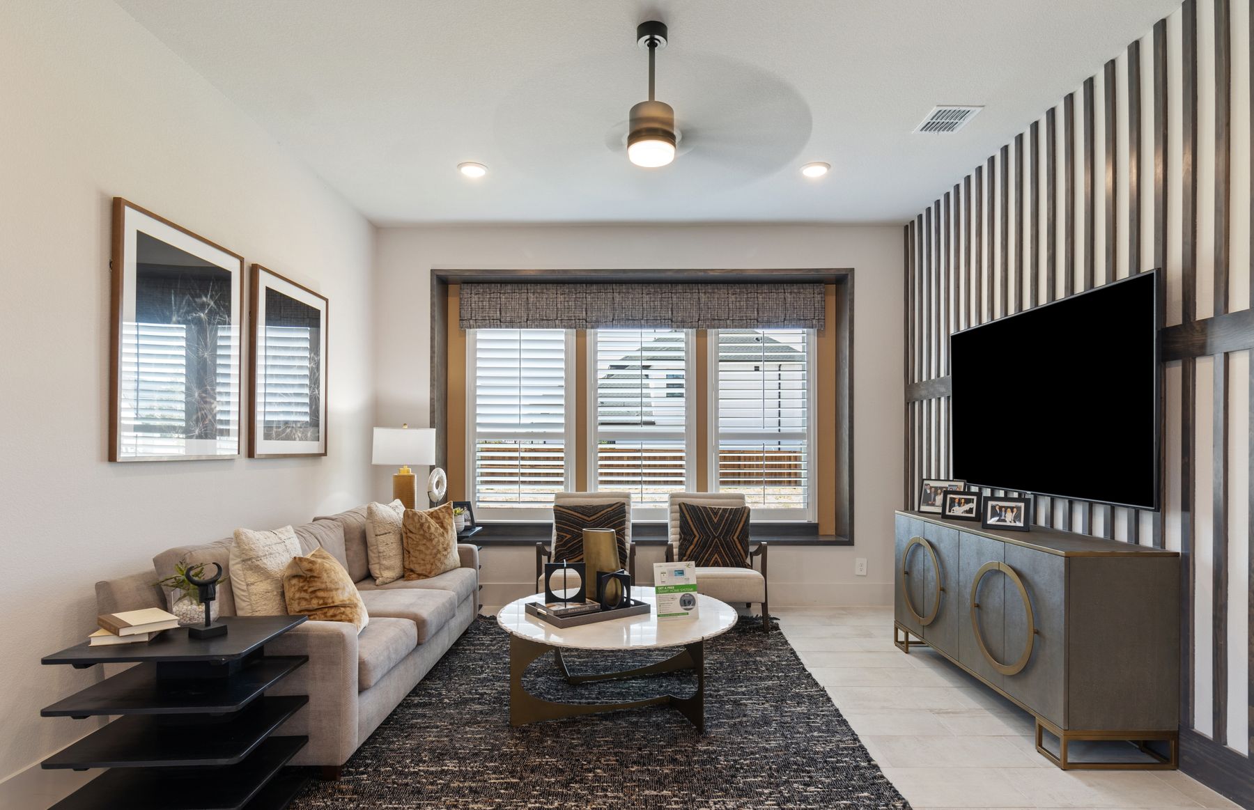 Warm, freshly cleaned living room with soft seating and natural light in a Louisville home